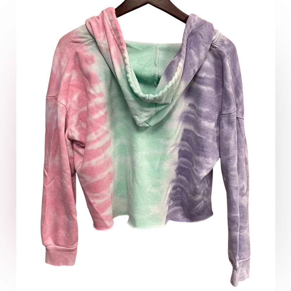 Ron Jon Surf Shop Tie-Dye Cropped Hoodie Pink Green Purple White, Size XS - Picture 2 of 5